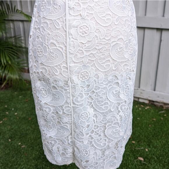 LIKELY (Revolve) White Sheath Lace Halter Neck Midi Dress, size 2 - Picture 10 of 11